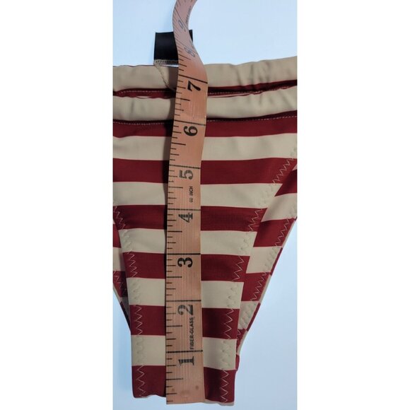 SAME LOS ANGELES 2 PC BIKINY WOMENS The Lady Bra And Rucched Bottom Stripped XS - Picture 8 of 13